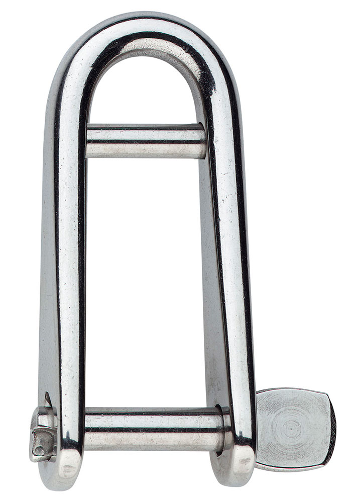 Manille longue, inox, avec axe et anneau brisé, diam. 5mm