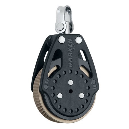 HARKEN, Poulie winch Ratchamatic, Grip x1.5, émérillon, 57mm