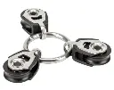 ALLEN, 3 poulies simples sur anneau, inox, 30 mm