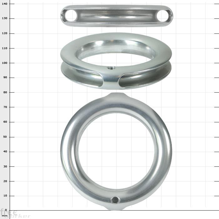 ART, Anneau alu, 50/80, Gris