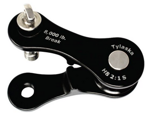 [TY1508-S] TYLASKA, manille ouvrable, drisse, aluminium, H8, 2:1, Black