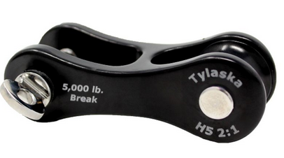 [TY1408] TYLASKA, manille, drisse, aluminium, H8, Black