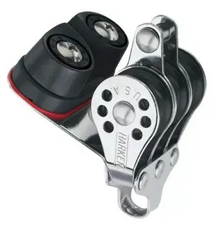 [H231] HARKEN, Poulie triple, ringot + taquet, Micro, 22mm