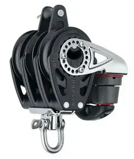[H2141] HARKEN, Poulie palan bas, triple, winch, émérillon, ringot & taquet, Carbo, 57mm