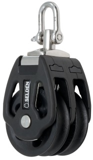 [SN40600105] SELDEN, poulie, double, PBB, émerillon, 60mm