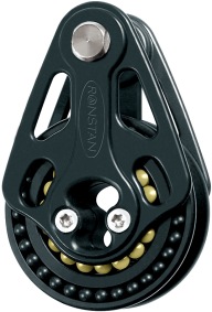 [RF79108] RONSTAN, Poulie simple Orbit série 75, Roller Ball Bearing, axe démontable