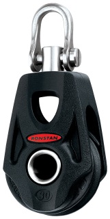 [RF35100] RONSTAN, poulie simple, orbit, manille, émerillon, 30mm