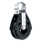 [H2659] HARKEN, Poulie simple, tête à 90°, Carbo, 40mm