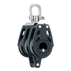 [H2641] HARKEN, Poulie triple, émérillon & ringot, Carbo, 40mm