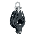 [H2603] HARKEN, poulie double Carbo, 57mm, émerillon, manille, ringot
