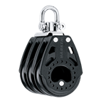 [H2664] HARKEN, poulie triple Carbo, 75mm,  émerillon, manille