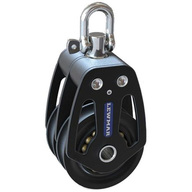 [L29197202] LEWMAR, poulie double, HTX, 72mm, émerillon, alu