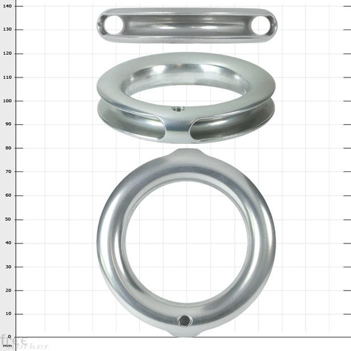 [RT050] ART, Anneau alu, 50/80, Gris